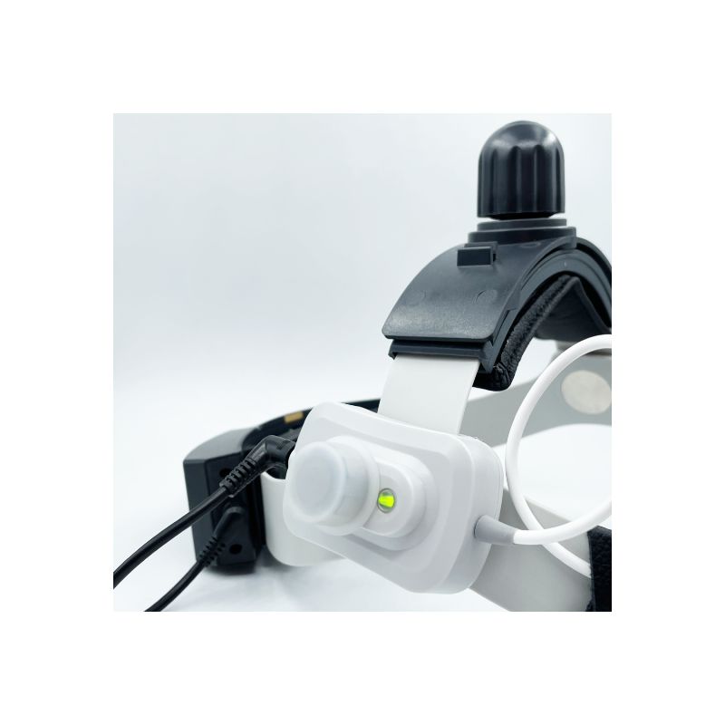 Sursa de lumina HL8100 cu baterie cordless si suport capelina