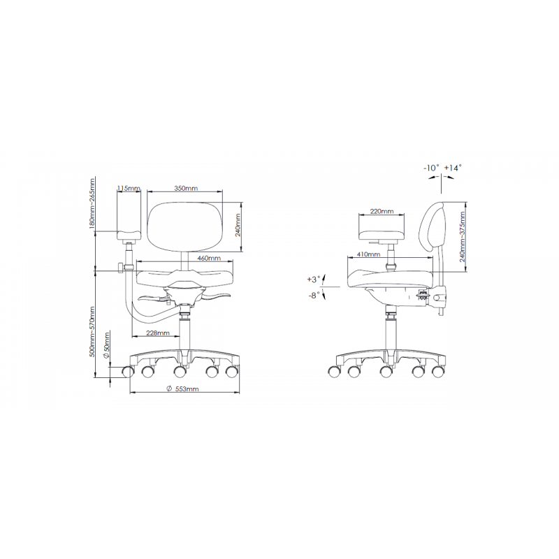 SCAUN MEDIC 3D DOCTOR STOOL CU BRAT