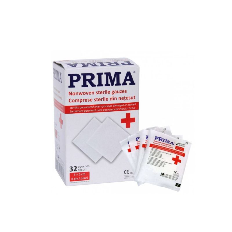 Comprese sterile din netesut 5×5cm 64 buc