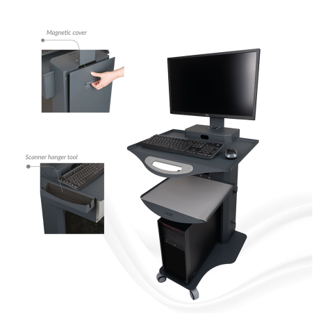 Cart mobil HKS-01 cu suport pentru PC Cart mobil HKS-01 cu suport pentru PC
