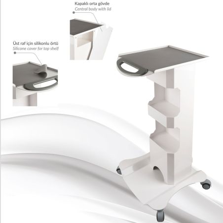 Cart mobil cu 3 etajere/3 prize HPS-01