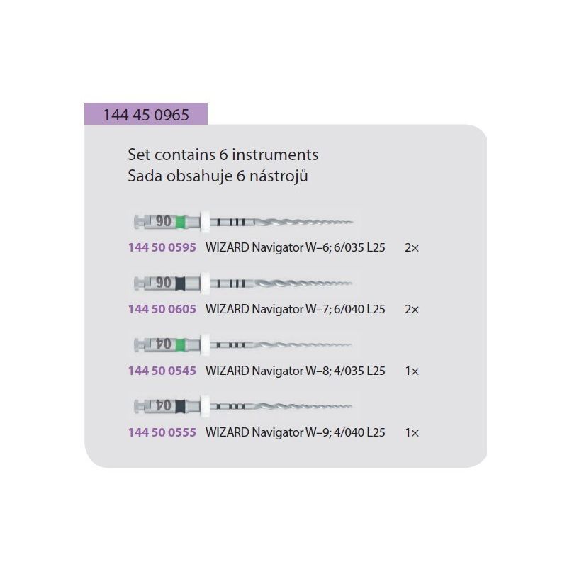 Ace endodontice rotative Wizard Navigator - complementary set