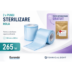 PACHET 2 x Pungi sterilizare rola 100 mm + Teste integratoare GRATUIT