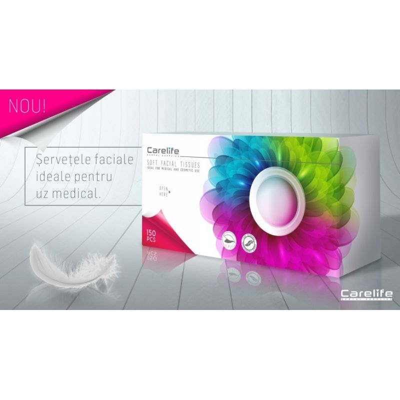 PACHET Tavite unica folosinta 100buc/set + 3 x Servetele faciale Carelife
