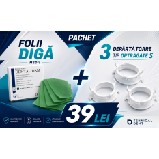 PACHET Folii diga Henry Schein medii + 3 Departatoare tip Optragate S